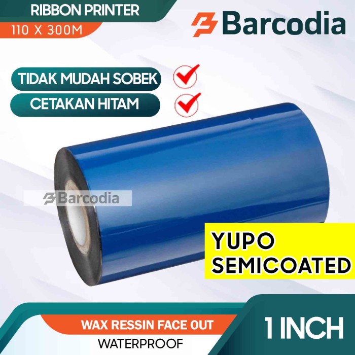 RIBBON WAX RESIN 110X300 METER RIBBON BARCODE 110 MM X 300 METER