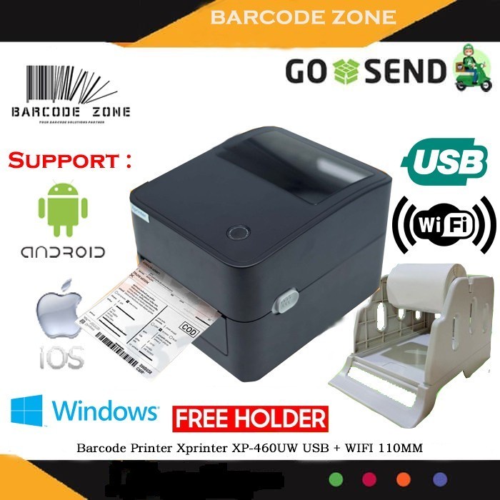 BARCODE PRINTER THERMAL WIFI XPRINTER XP-460UW - CETAK RESI TOKOPEDIA