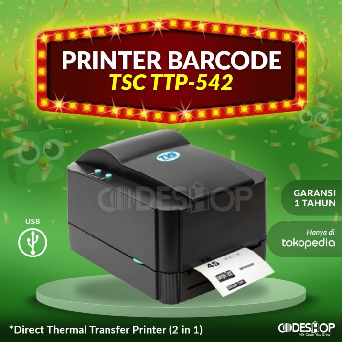 Printer TSC TTP542 Cetak Label Resi Marketplace Barcode TSC TTP 542