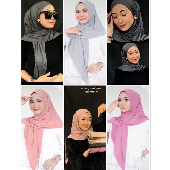 Ready?? SEGITIGA Instan Jersey Premium Hijab Segi Tiga Jilbab Dewasa Serbaguna Kerudung Segiempat in