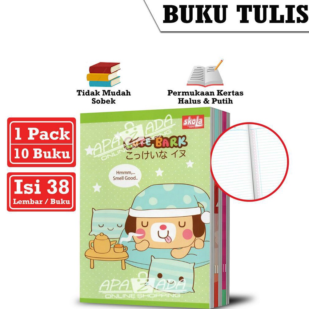 

[PROMO BAW2] Apazada - Buku Tulis Skola 38 Lembar Murah [1 Pack - 10 Pcs Buku] / Buku Tulis Sekolah Halus Flash Buy