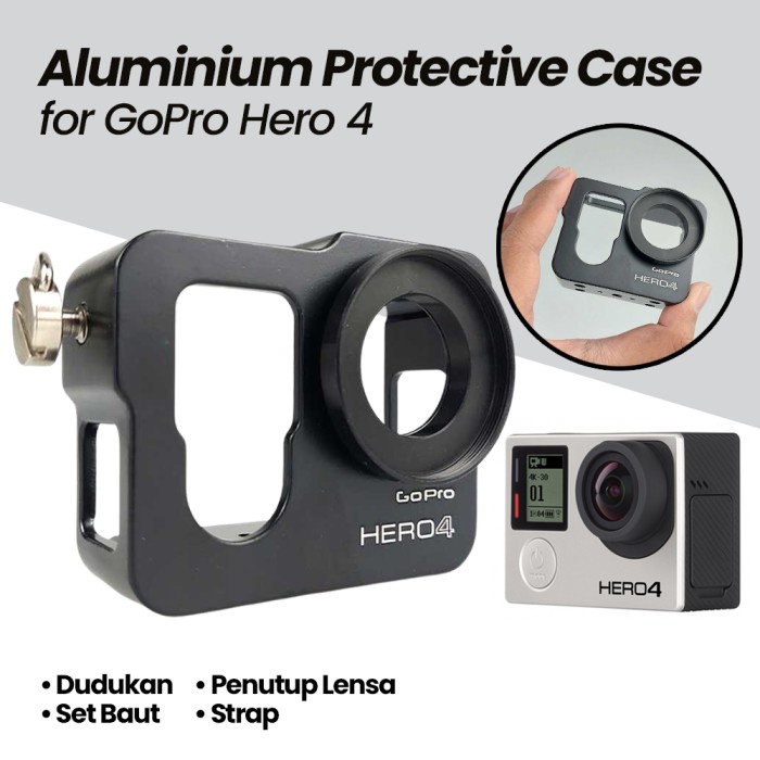 CASING KAMERA GOPRO ALUMINIUM PROTECTIVE CASE FOR GOPRO HERO 4