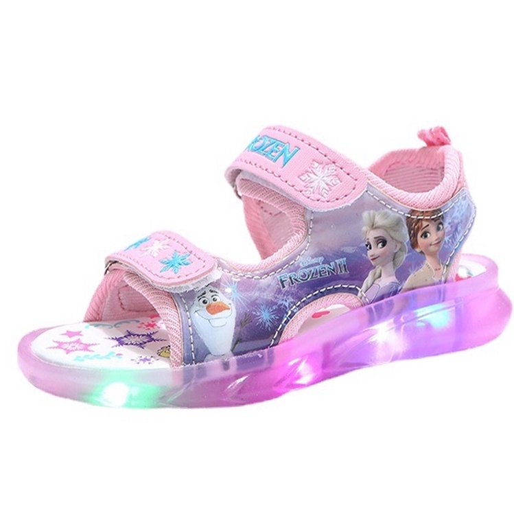 ⇩ SANDAL LED TERBARU Anak Perempuan  Model FROZEN 006 USIA 1 SAMPAI 5 TAHUN か