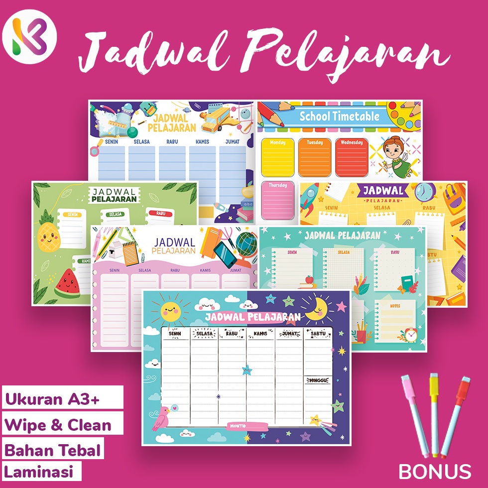 

Diskon Promo✴➞ #2 Kamilastorindo Poster Jadwal Pelajaran / School Timetable / Ukuran Besar Untuk Anak Berkualitas Desain Menarik / A3 B60