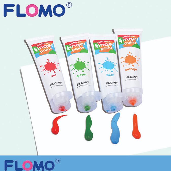 

Flomo Finger Paint Set Regular Colors - Washable & Non Toxic Kualitas Premium