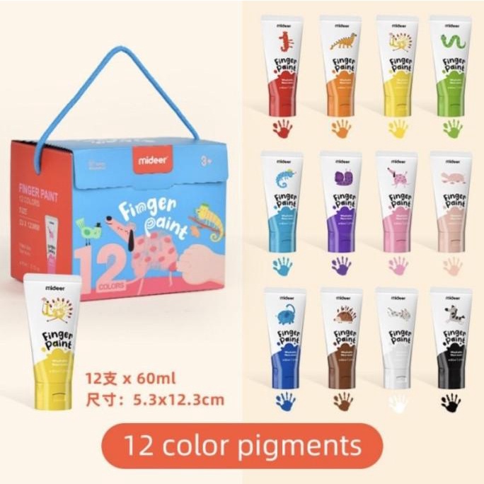 

Mideer Finger Paint 12 Colours Washable Cat Air Mainan Edukasi Anak Terbaik Dikelasnya