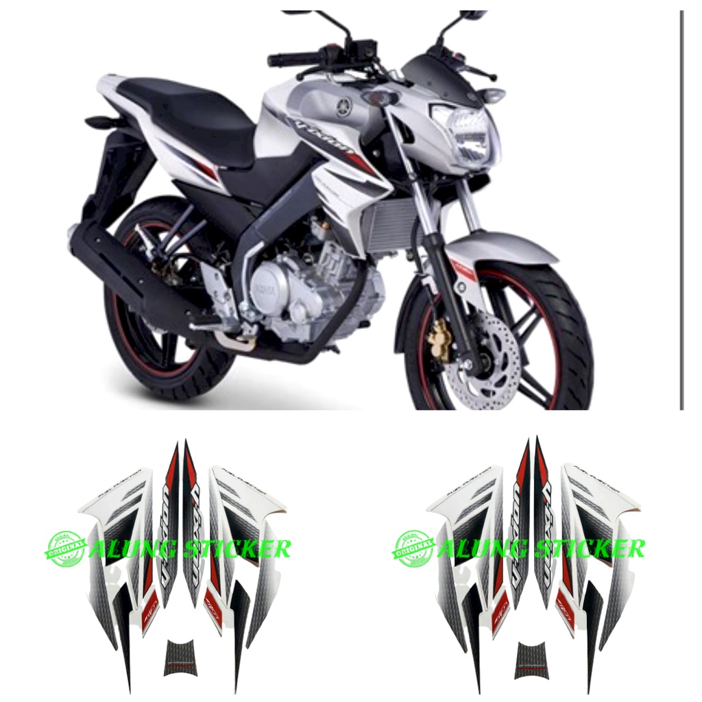 STIKER STRIPING LIS LES BODY MOTOR YAMAHA VIXION TAHUN 2014 WARNA PUTIH 1SET STANDAR