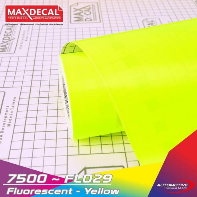 

Produk Terbaik] MAXDECAL Fluorescent YELLOW Warna Stabilo Kuning Neon 45 cm ROLL