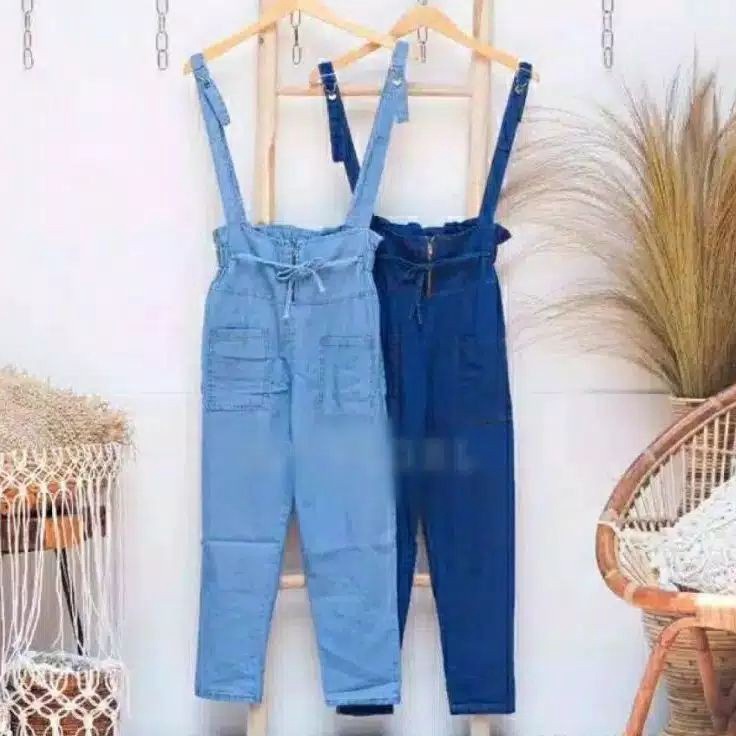↕Laris✻ CELANA Wanita-Baju Kodok-Celana Kodok- Jumpsuit jeans Kekinian - Overall JILIMEDIUM S69 ➮