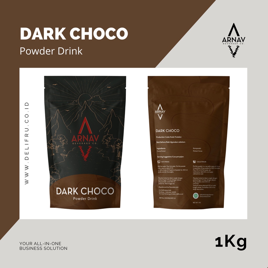 

Dark Choco Powder Drink Arnav 1 Kg - Bubuk Numan Cokelat Murni