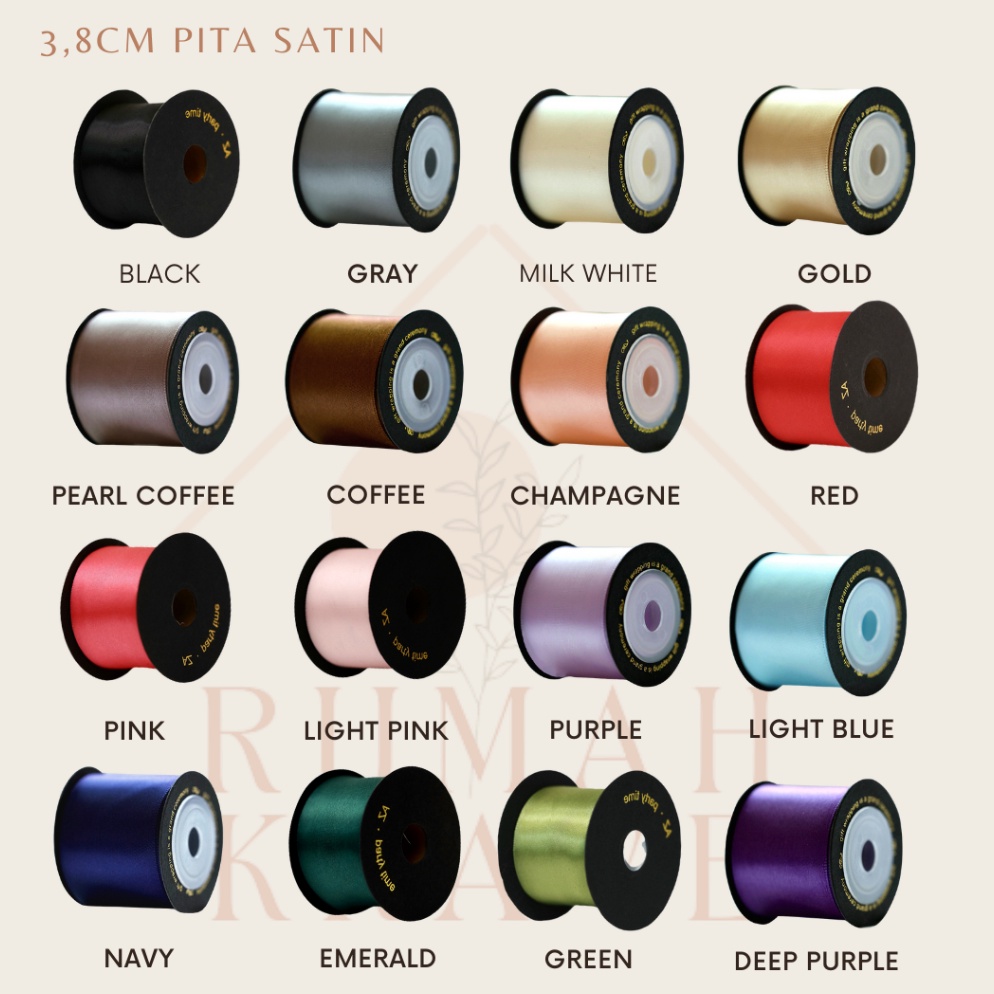 

xlly -3 RUMAH KRAVE - 3.8cm Pita Satin Ribbon Silk Panjang 5m Special