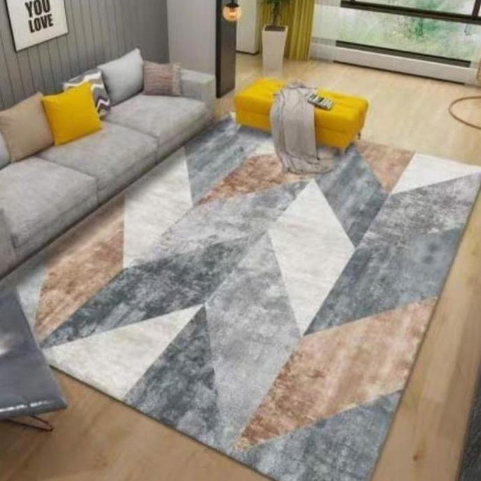 karpet permadani karpet lantai rumah modern motif minimalis 160 x 210