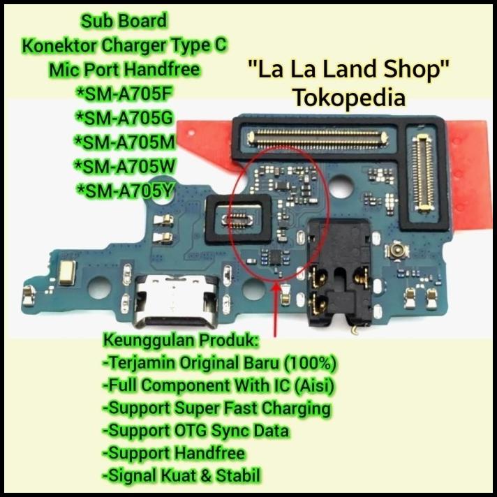 Terlaris Konektor Charger Type C Mic Port Handfree Samsung Galaxy A70 (With Ic)