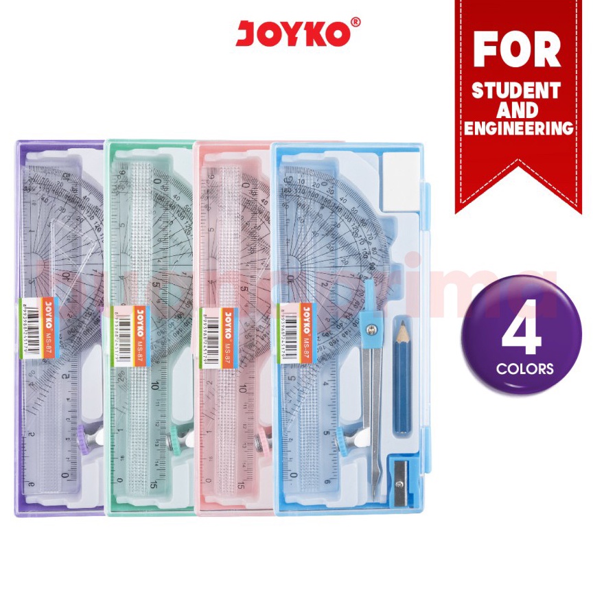 

[PROMO 7SQJ] Jangka Set Joyko MS-87 Penggaris Busur Math Set Matematika 0FG