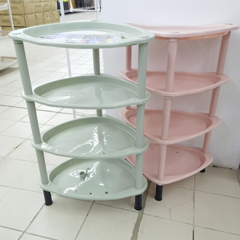 Rak Sudut 4 Susun/Rak Plastik/Rak Dapur/Rak Sebaguna/Rak Kamar Mandi/Rak Sudut Multifungsi