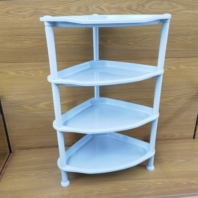 Rak Sudut Plastik 4 Tingkat/Rak Plastik/Rak Dapur/Rak Sebaguna/Rak Kamar Mandi/Rak Sudut Multifungsi