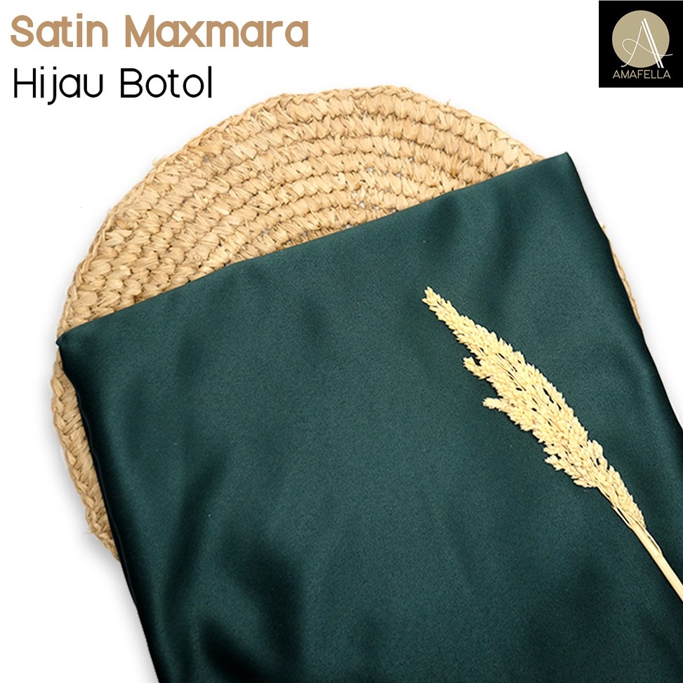 Model Baru 1/2 meter Kain Satin Maxmara / Sateen Velvet Premium Warna Hijau Botol Baru