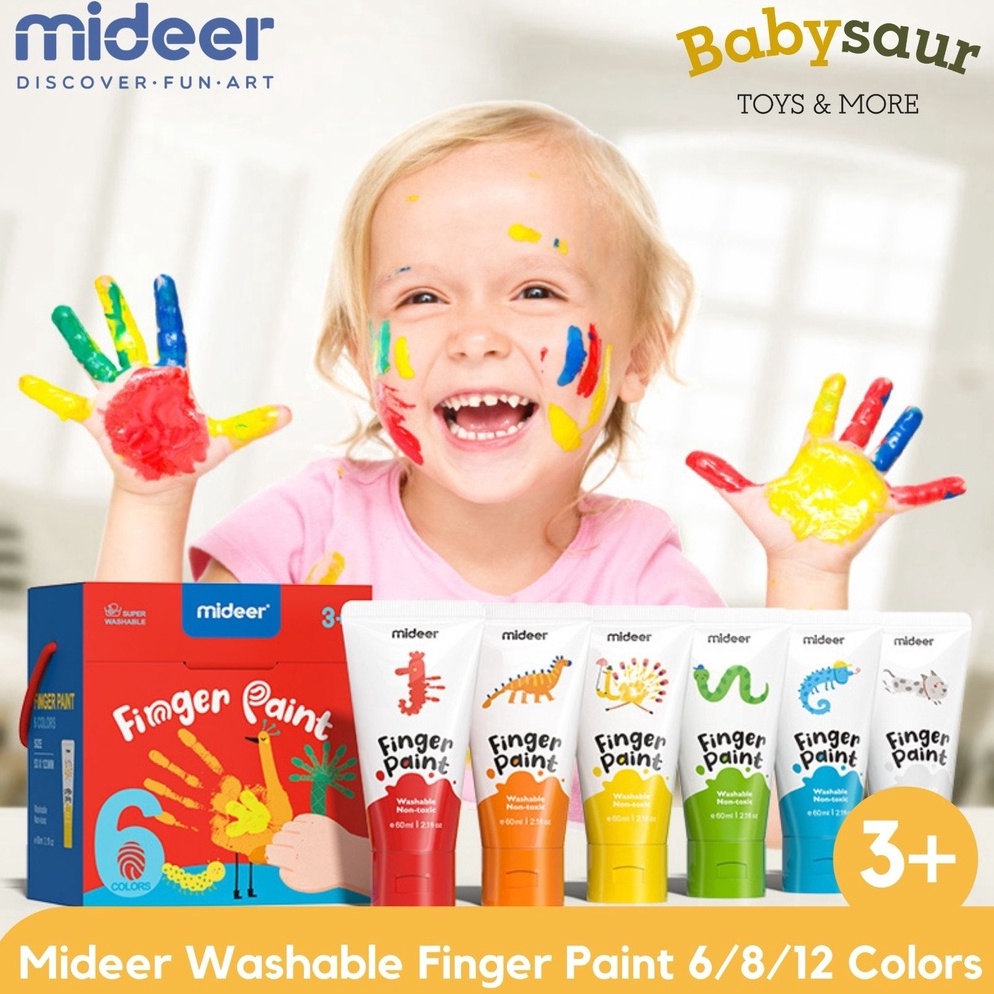 

tymj -94 Mideer Washable Finger Paint Non Toxic Hand Painting Cat Tangan Anak Mideer KA8