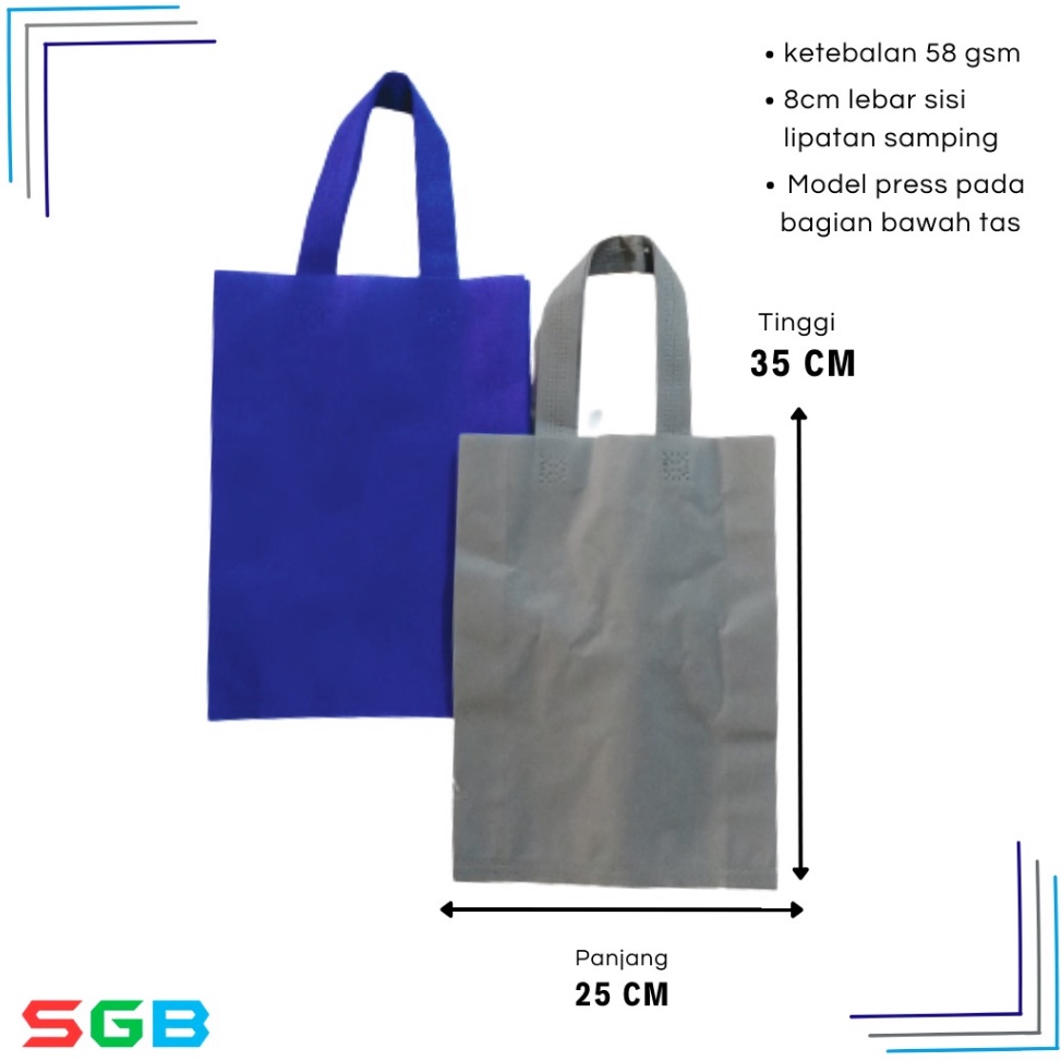

48 SUPER ECO 58GSM Spunbond tali uk 25x35x8 harga per lusin / Goodie Bag ❀Terbaru