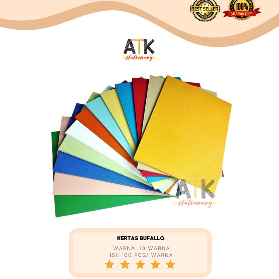 

✭Stock Banyak Kertas Bufalo Jilid Warna Ukuran Folio F4 ( 100 Lembar) atk T86