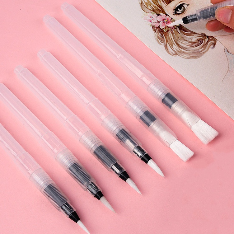 

✢Super Promo water pen set/6 Paket Kuas Cat Air Lembut untuk Menggambar/Melukis F34 ➭