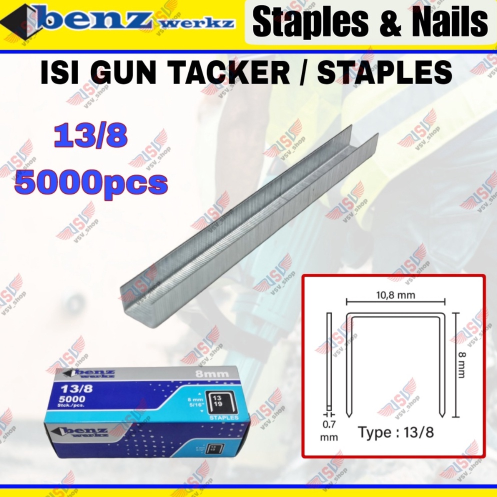 

uwup -26 ISI Staples gun 13/8 Refill Gun Tacker Stapler Staples Jok 8mm 64
