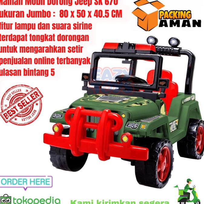 Mainan Mobil Dorong Anak Jeep Tentara Besar SK 670 Lampu dan Suara
