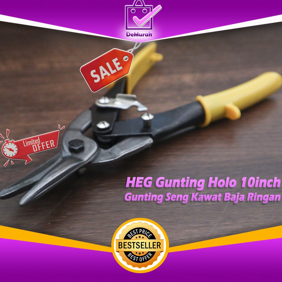 

[CODE BARANG 214DGE] HEG Gunting Holo 10inch - Gunting Seng Kawat Baja Ringan 0698 70