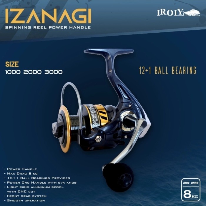 Terlaris Reel Iroly Izanagi 12+1Bb Power Handel