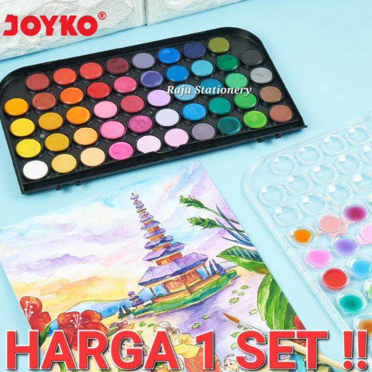 

☋Terkini❃→ Joyko Watercolour Set Art 16 28 36 48 Colours / Alat Cat Air Joyko Melukis Mewarnai Block Kering Warna WC-3 J91 ➼