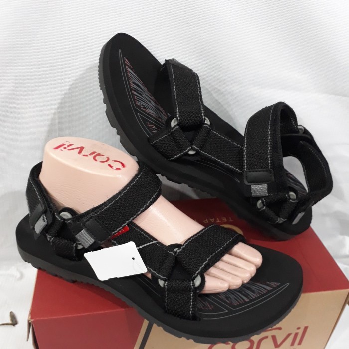 sandal gunung pria Carvil eragon original hitam
