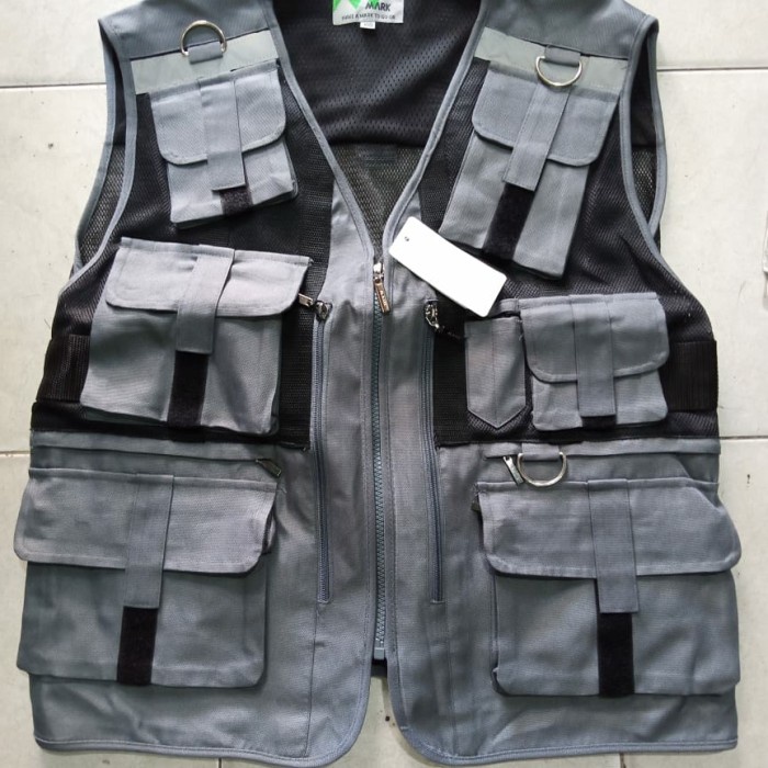 Bestseller Rompi Safety Proyek Mark Kualitas Eksport Kantong 10 Full Reflektor