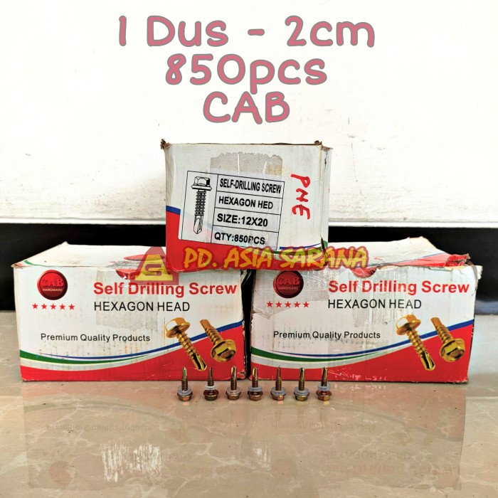 [1 Dus CAB] Paku Roofing Kuning 2cm / Skrup Holo Baja Sekrup Ruping