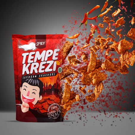 

➡✡✼ Keripik Tempe Krezi 100Gr Varian Spicy (Pedes) Laris