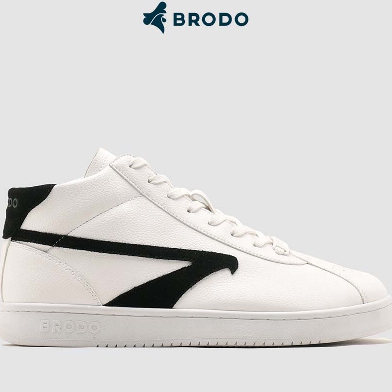 Terlaris BRODO - Sneakers Corte Mid White Black WS Laris