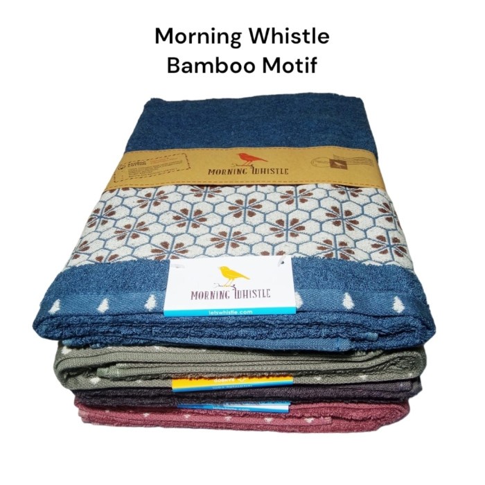 Handuk Bamboo / Bamboo Towel Jumbo Hotel Mewah Morning Whistle Motif populer
