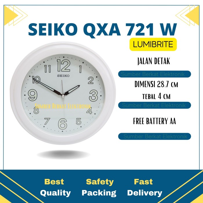Jam Dinding Seiko Qxa721W Lumibrite Glow In The Dark Bestseller Jam Dinding