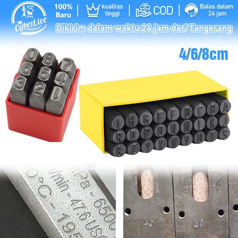 

gkqq -80 Number Letter Punch Set 36pcs Angka Dan Huruf Ketok Besi Numbers Alphabets Printing Tool Ukuran 4mm 6mm 8mm Steel Stamp 38