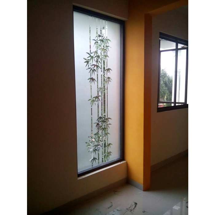 Ready stok sticker/stiker kaca motif bambu cutting