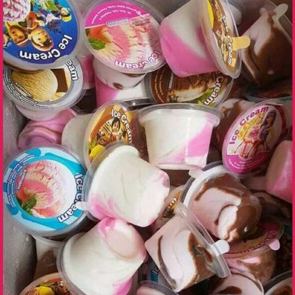 

WFTJ3859 ORIGINAL% Paket bubuk es krim super murah cup plastik bening