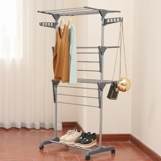 Rak Jemuran 3 Tingkat Portable/Mobile Towel Rack