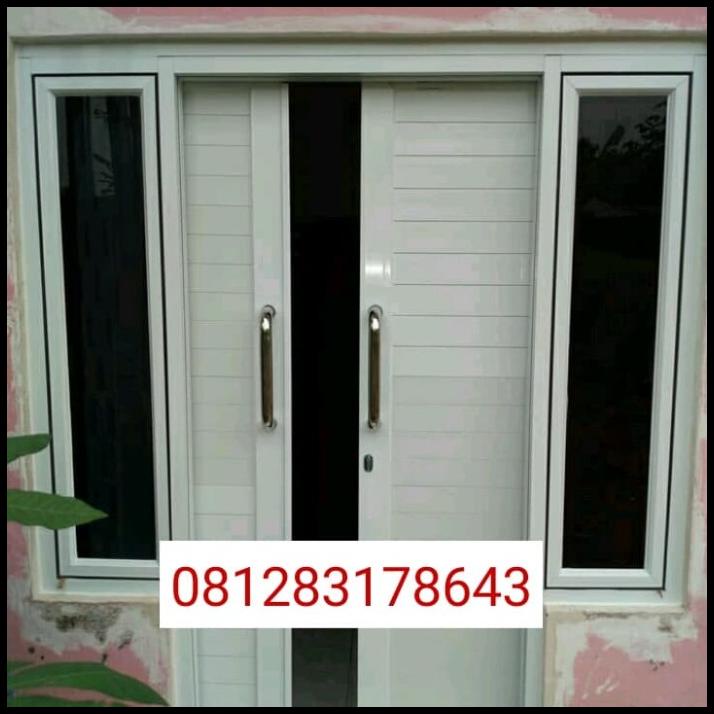 Pintu Sliding Aluminium 2 Daun + Jendela