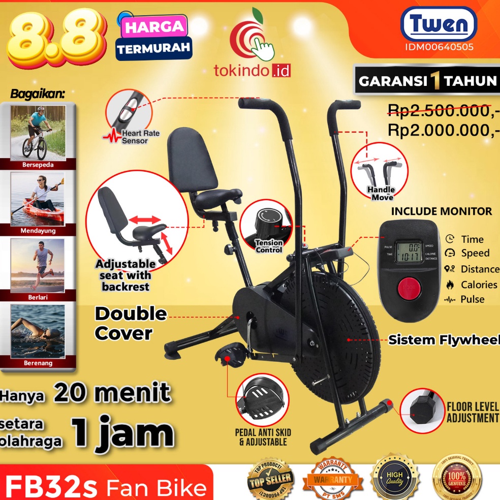 MURAH MERIAH Sepeda Statis Orbitrack Fan Bike TWEN FB3 FB31 FB32 FB32s - Platinum Bike Termurah