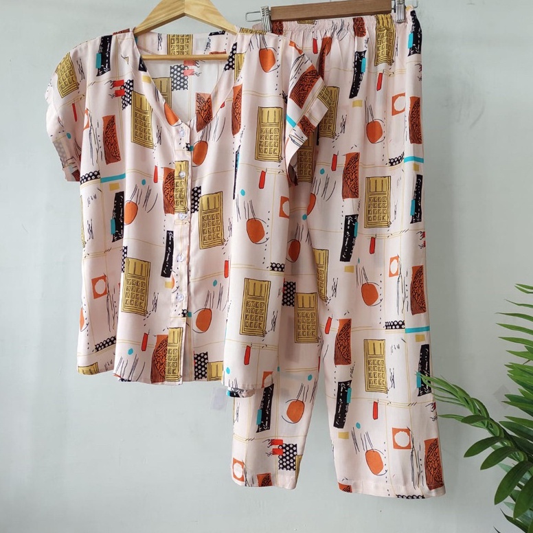 TrxJ4v9U 0 PIYAMA KANCING BUSUI | PIYAMA RAYON  V-NECK | PIYAMA BUSUI | BAJU TIDUR MURAH