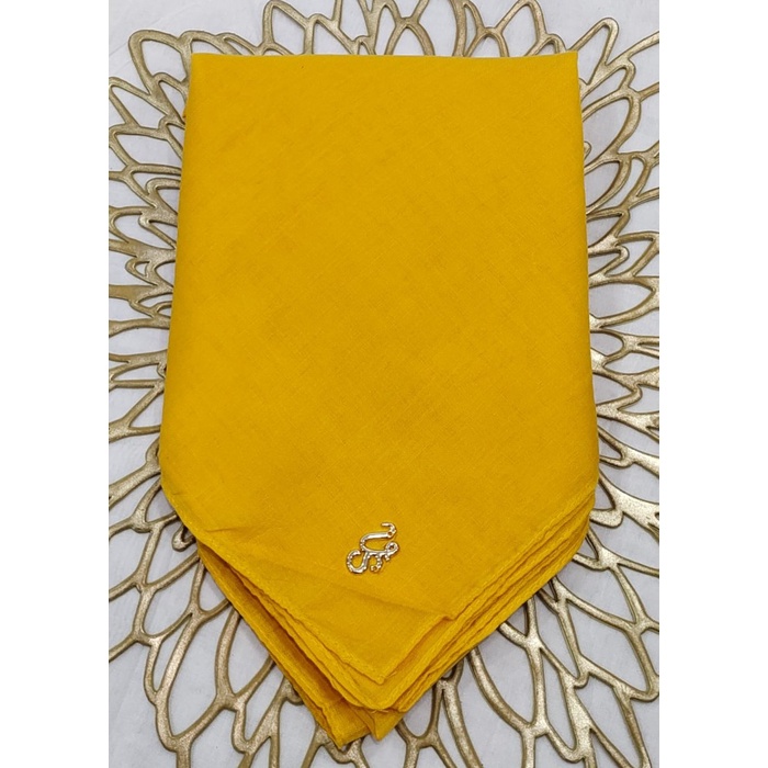 Jilbab Segi Empat Paris Olive Ori / Hijab Segi Empat Paris Logo Metal