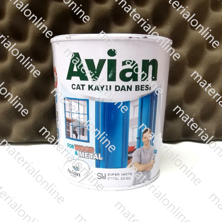 

62 AVIAN Cat Minyak Kayu dan Besi Putih Hitam Gloss Doff 1Kg 1 Kg Kaleng Ready Mix Warna Tinting ✰Terlarisss