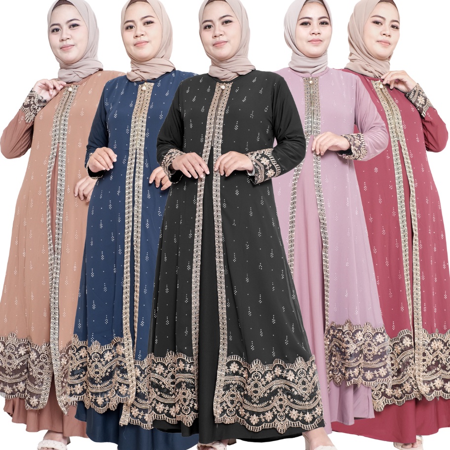 Ready Comera Fashion Baju Gamis Abaya Turkey Hitam Model Terbaru Abaya Dilara Ready