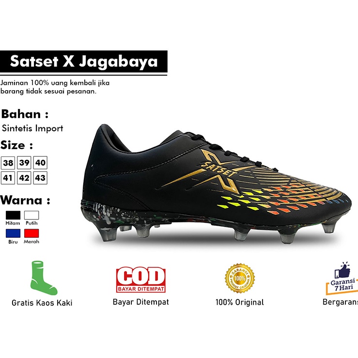 MURAH BANGET Sport Station Official Shop Sepatu Sepak Bola Satset X Jagabaya FG Original Black 38