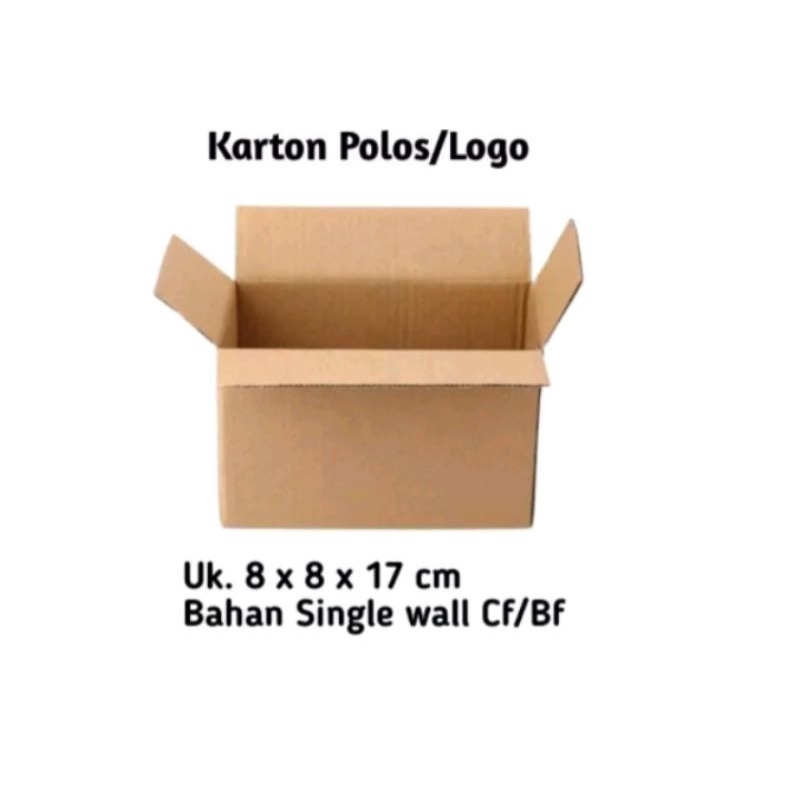 

Dus/karton box kraf polos/white kraf single wall Size 8x8x17