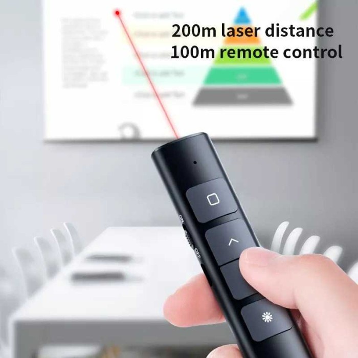 TAFFWARE Laser Pointer Clicker Presentasi Pen Remote Wireless 2.4Ghz